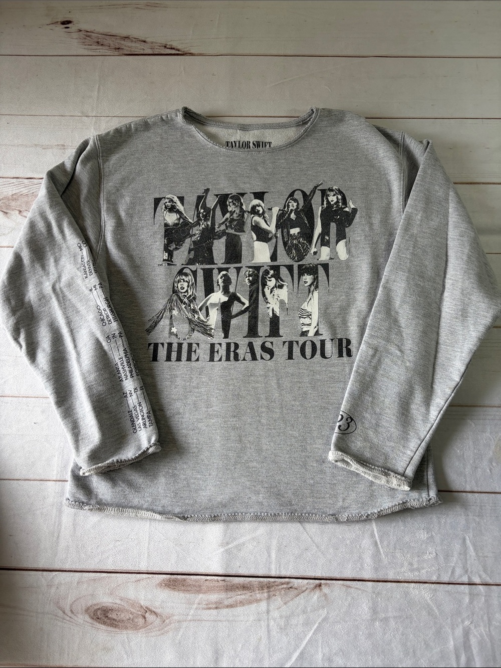 Taylor Swift Gray 'The Eras Tour' Kids Long Sleeve Sweatshirt